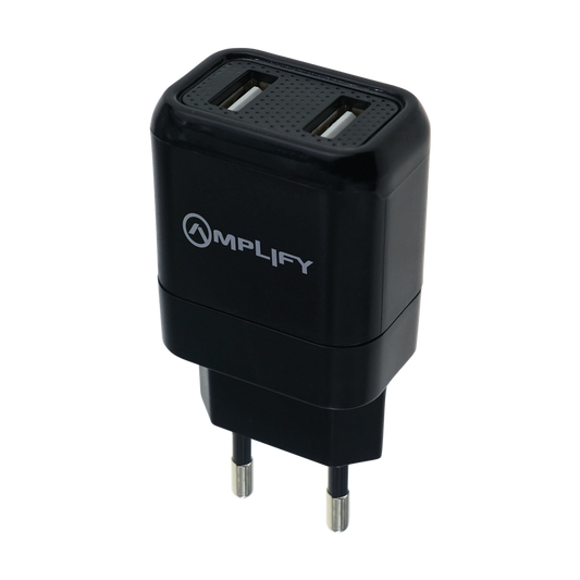 Amplify Dual USB Wall Charger Black