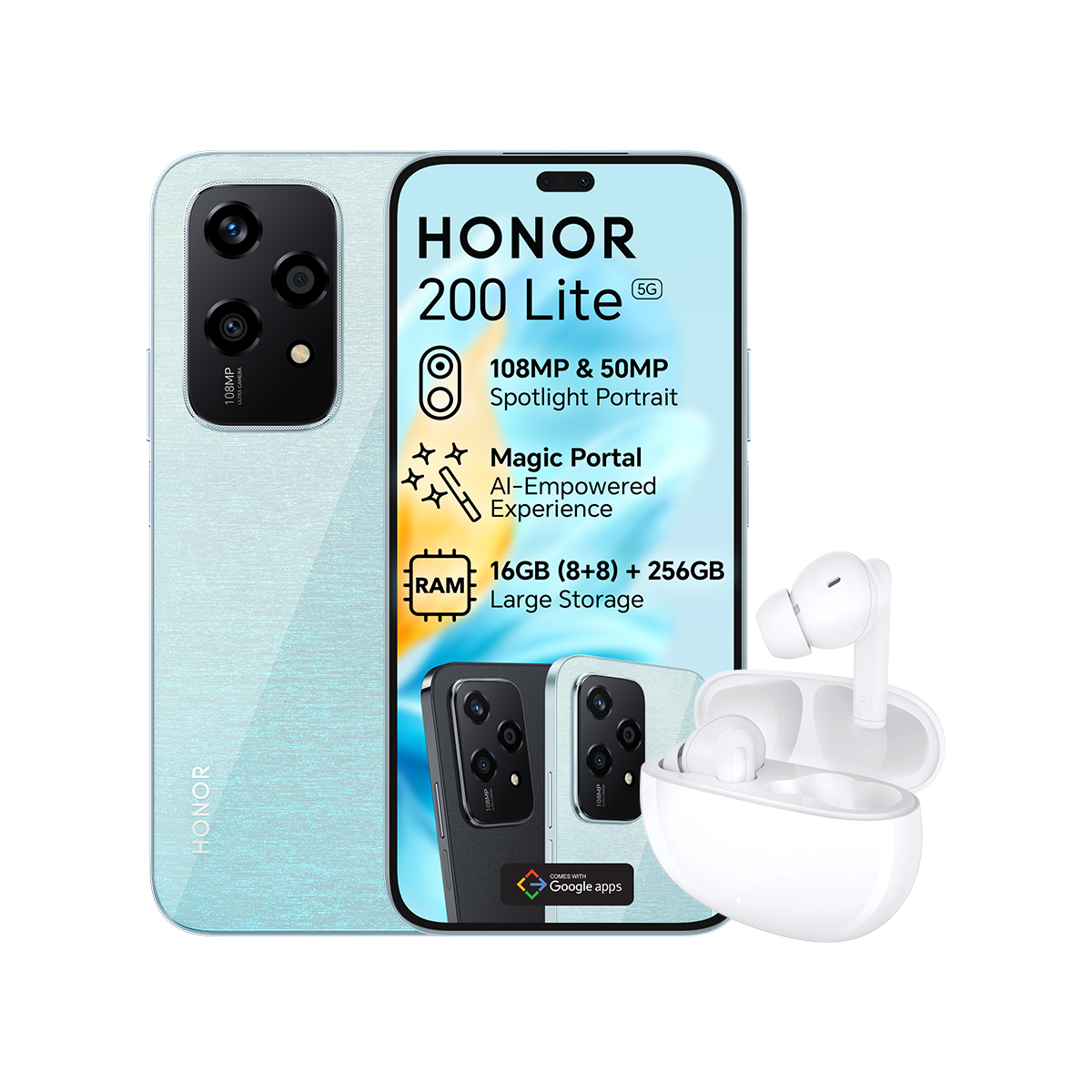 Honor 200 Lite 256GB Dual Sim + Earbuds X5