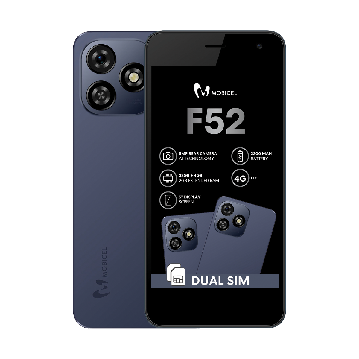 Mobicel F52 Dual Sim Grey