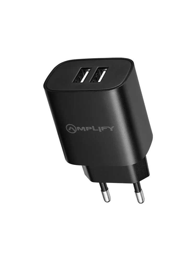 Amplify Dual USB Wall Charger Black