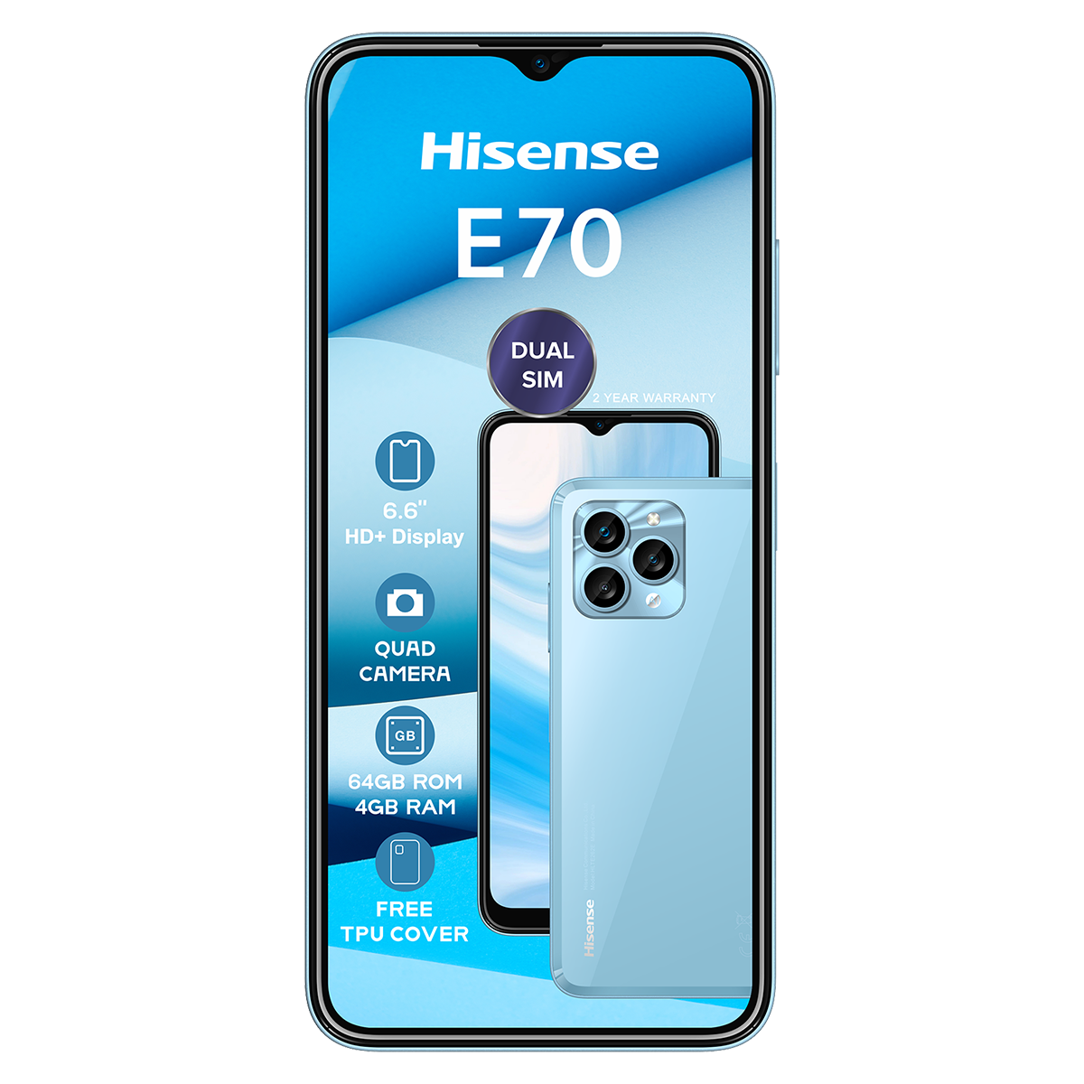 Hisense E70 64GB LTE Dual Sim - Blue