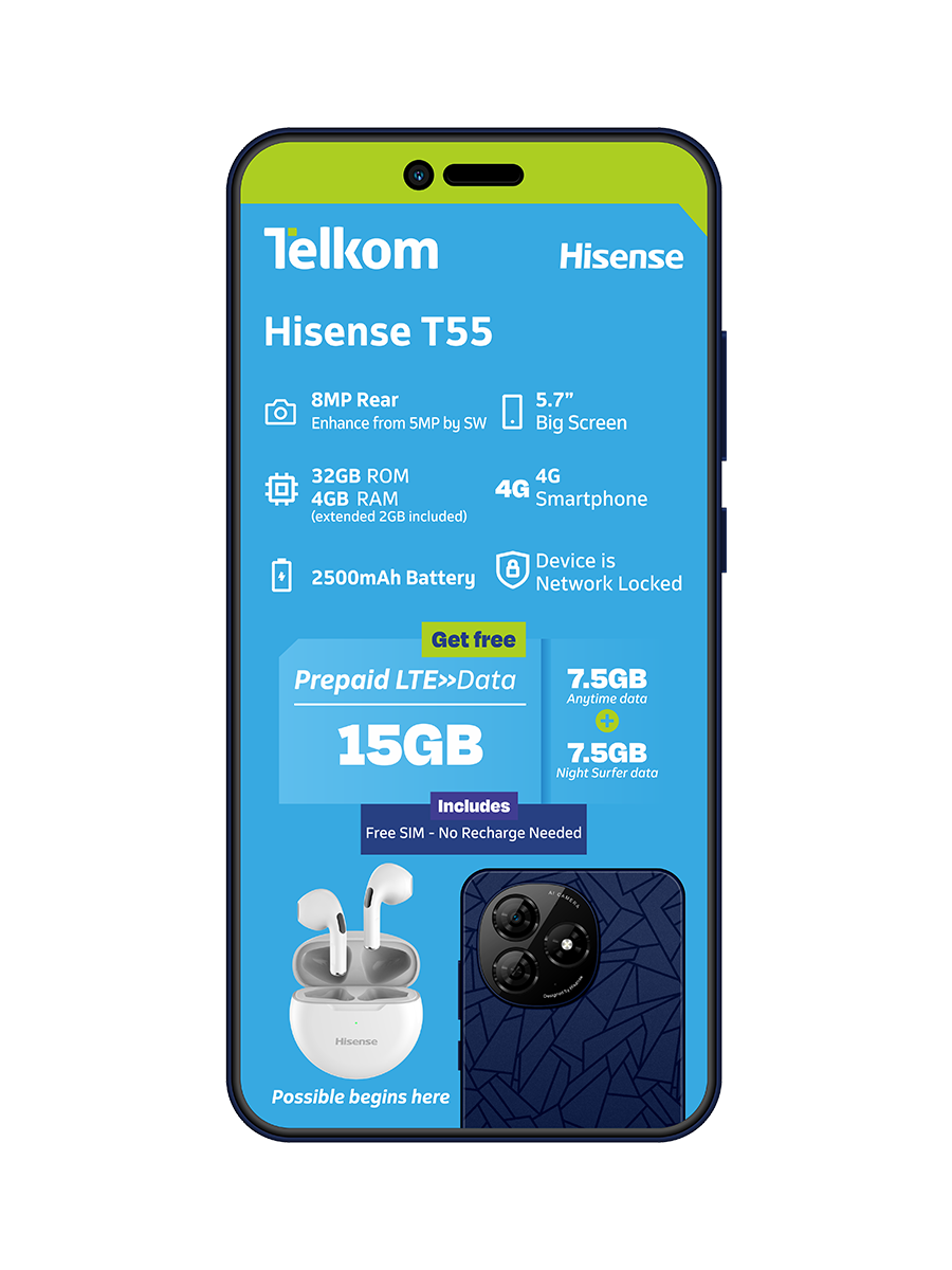 Hisense T55 32GB Dual Sim with Earpods