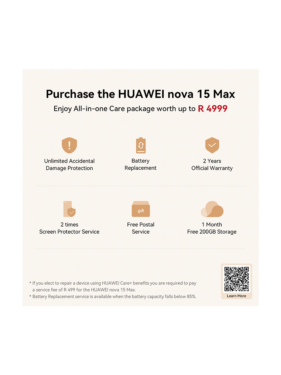 Huawei Nova 15 Max With Earbuds 256GB Dual Sim
