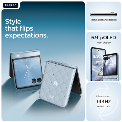 Motorola Razr 60 Swarovski 256GB Ice Melt + Earbuds