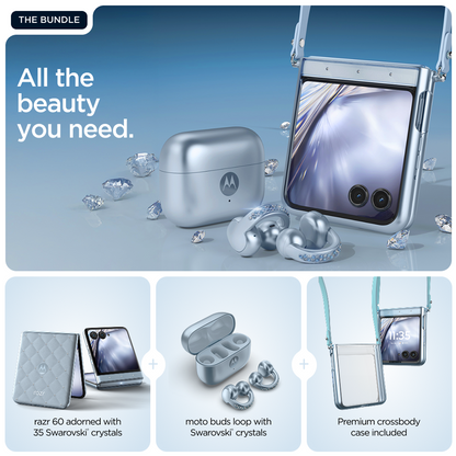 Motorola Razr 60 Swarovski 256GB Ice Melt + Earbuds