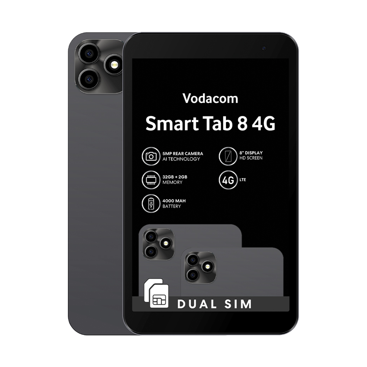 Vodacom Tablet 8 32GB Dual Sim Black